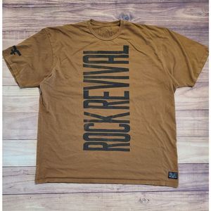 Rock Revival Shirt Mens XXX-Large Brown Short Sleeve Oversize Logo Cotton Tshirt